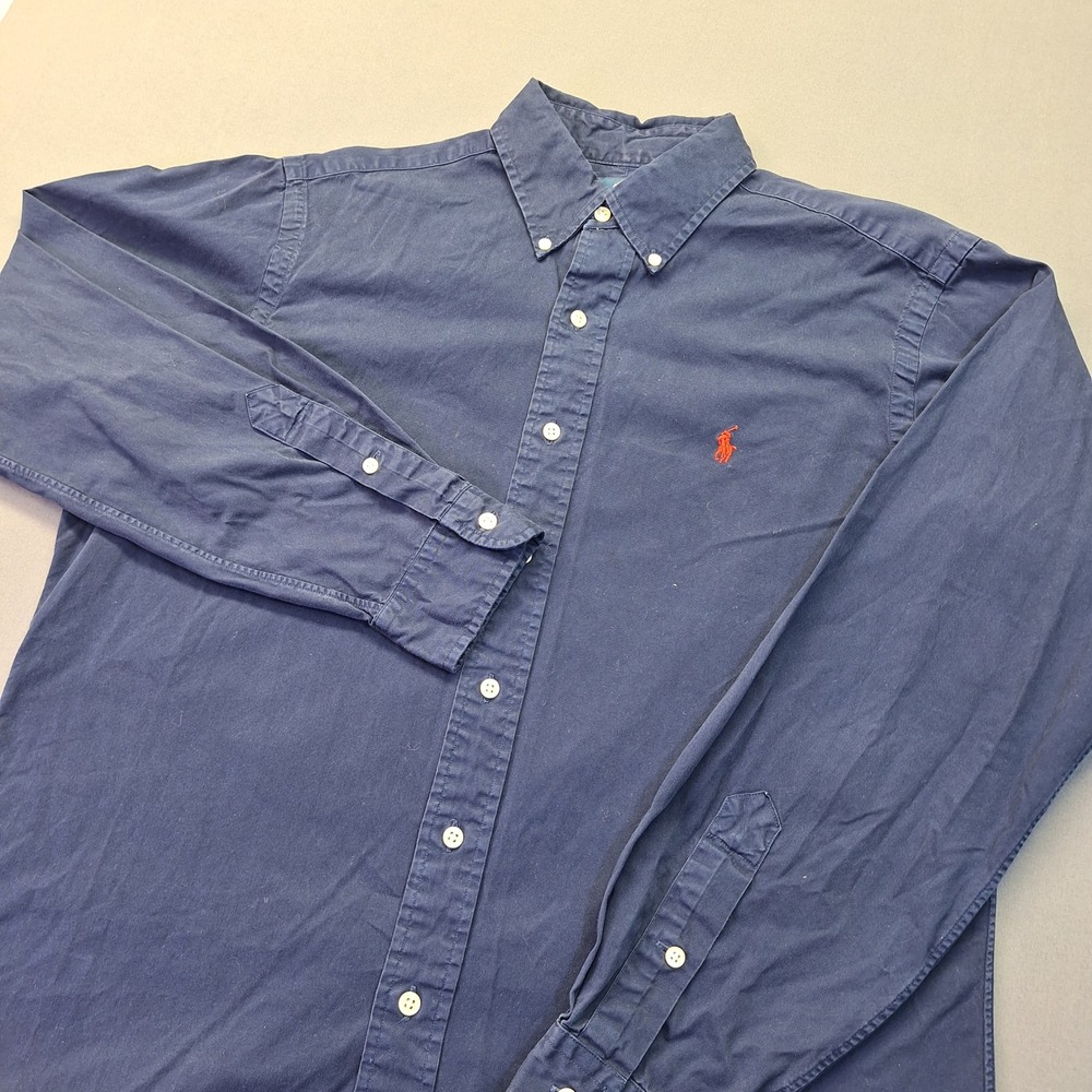 Polo Ralph Lauren Mens Classic Fit Button Down Shirt Navy Blue Size M 1650